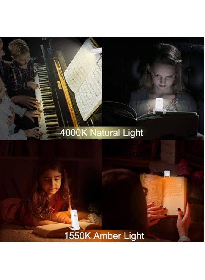 Rechargeable book reading lamp for children, cute book lamp on the bed, warm white, adjustable brightness to protect the eyes, cordless Bookbinder lamp, portable lamp for reading lovers (2pcs) - Image 4