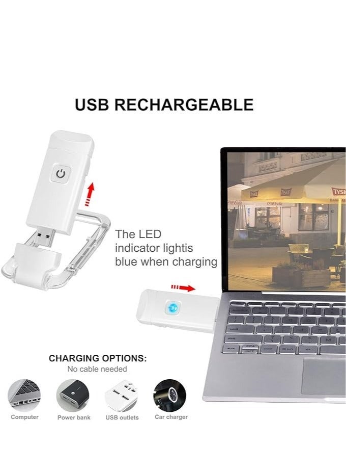 Rechargeable book reading lamp for children, cute book lamp on the bed, warm white, adjustable brightness to protect the eyes, cordless Bookbinder lamp, portable lamp for reading lovers (2pcs) - Image 2