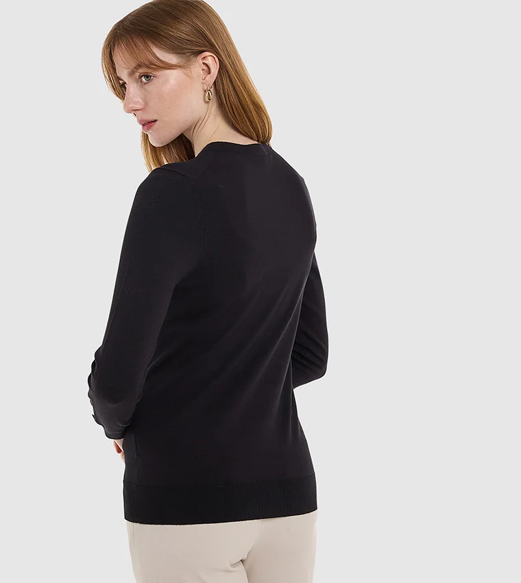 بي سي بي جي BCBG BASIC FRONT OPEN FLAT KNIT CARDIGAN