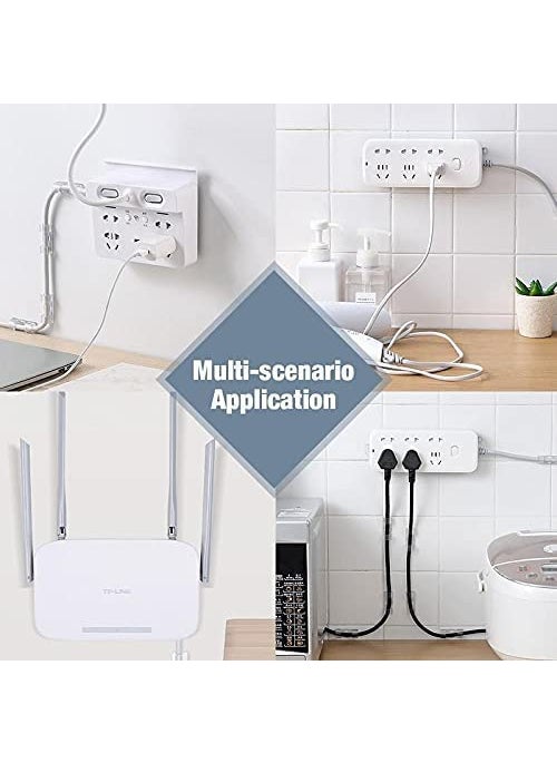 Prostuff.in Prostuffin Power Strip Fixator Self Adhesive Wall Mount Plugin Holder Punch Free Socket Sticker Fixer for Desk Wall Kitchen WiFi Router Remote Control Photo Frame 5 Pcs  - Image 3