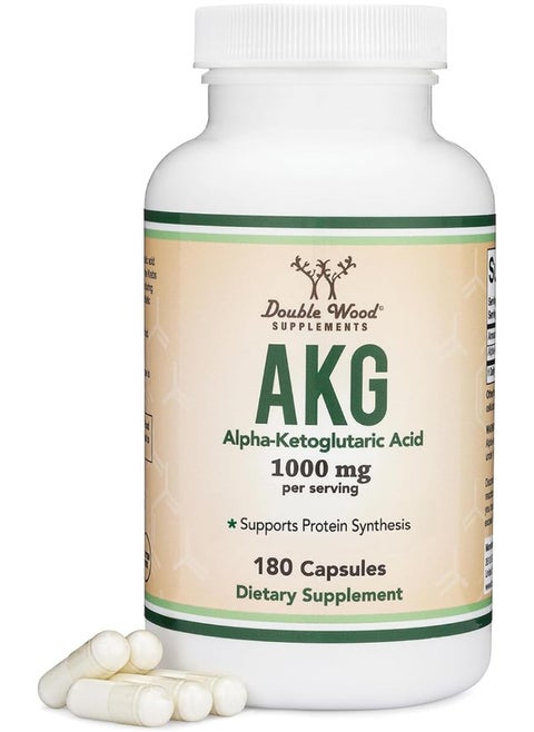 AKG Supplement (Alpha Ketoglutarate) 1,000mg Per Serving (180 Capsules) Different and May Be More Effective Than AAKG (Recently Studied for Anti-Aging Properties) by Double Wood Supplements