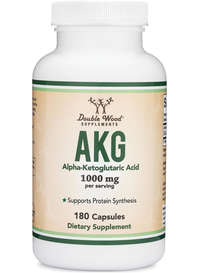 AKG Supplement (Alpha Ketoglutarate) 1,000mg Per Serving (180 Capsules) Different and May Be More Effective Than AAKG (Recently Studied for Anti-Aging Properties) by Double Wood Supplements