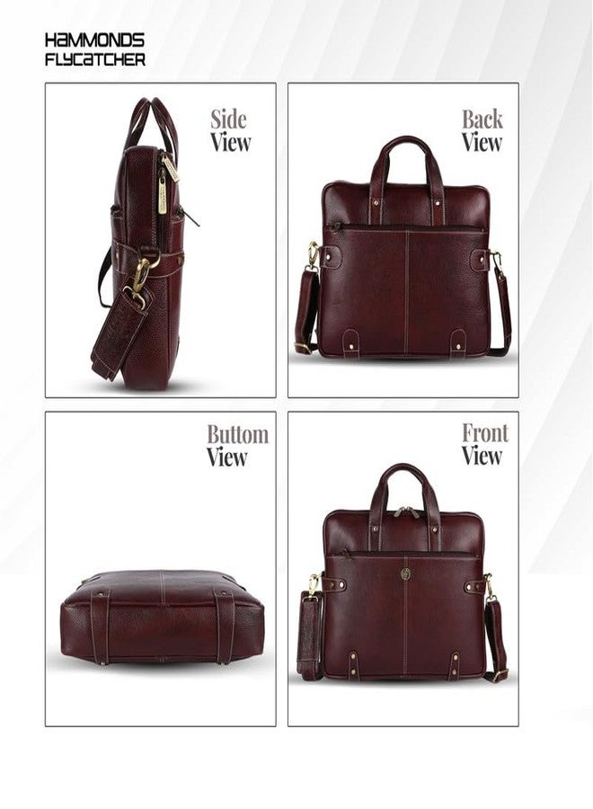 HAMMONDS FLYCATCHER حقيبة لابتوب جلدية 15 لتر للرجال والنساء من هاموندز فلاي كاتشر (بني) - Image 5