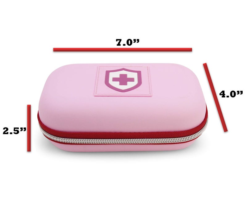 CASEMATIX Pink Compact Insulated Asthma Inhaler Travel Bag Case Compatible with Chamber Inhaler Spacer, Masks and More - Does Not Fit Spacers Longer Than 6.25 inches, Includes CASE ONLY - Image 3