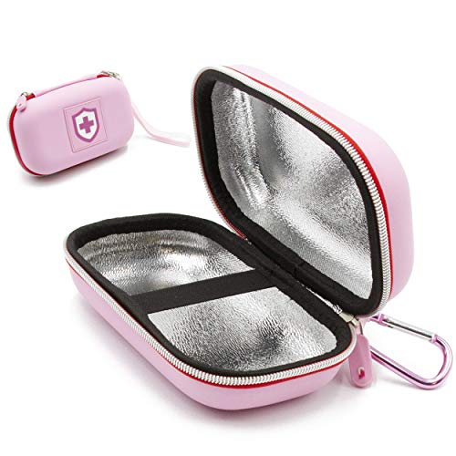 CASEMATIX Pink Compact Insulated Asthma Inhaler Travel Bag Case Compatible with Chamber Inhaler Spacer, Masks and More - Does Not Fit Spacers Longer Than 6.25 inches, Includes CASE ONLY - Image 1