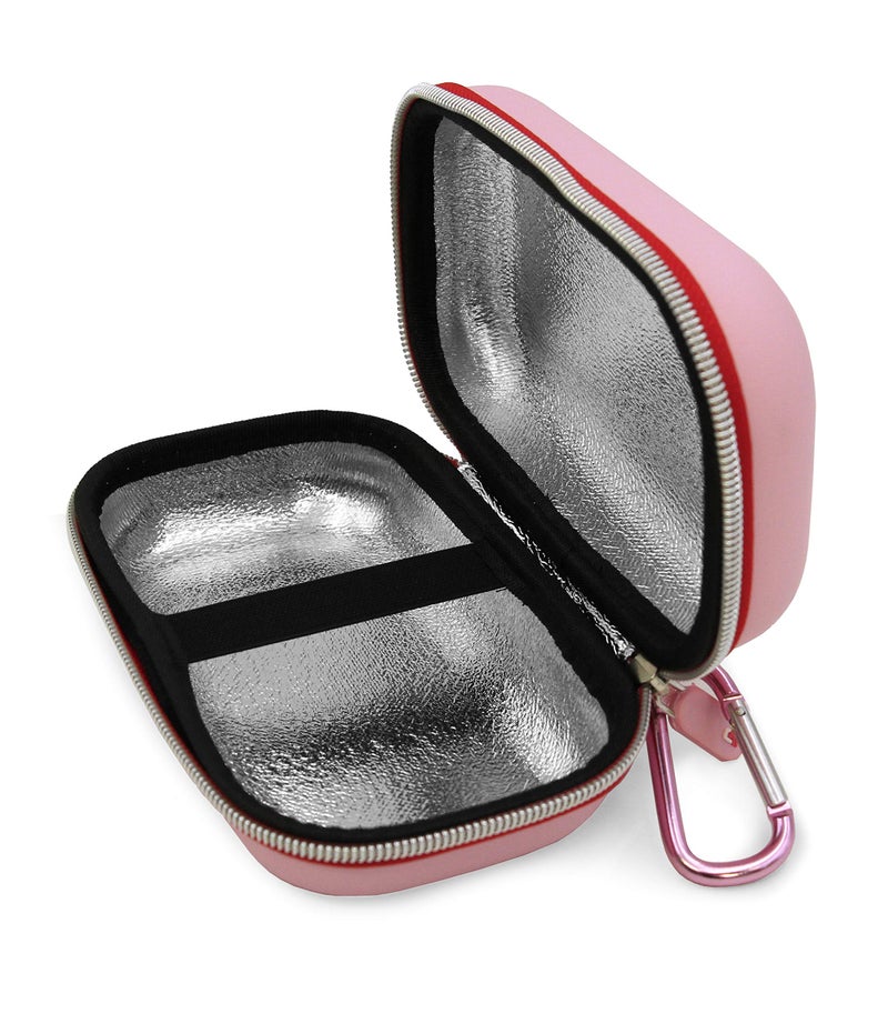 CASEMATIX Pink Compact Insulated Asthma Inhaler Travel Bag Case Compatible with Chamber Inhaler Spacer, Masks and More - Does Not Fit Spacers Longer Than 6.25 inches, Includes CASE ONLY - Image 2