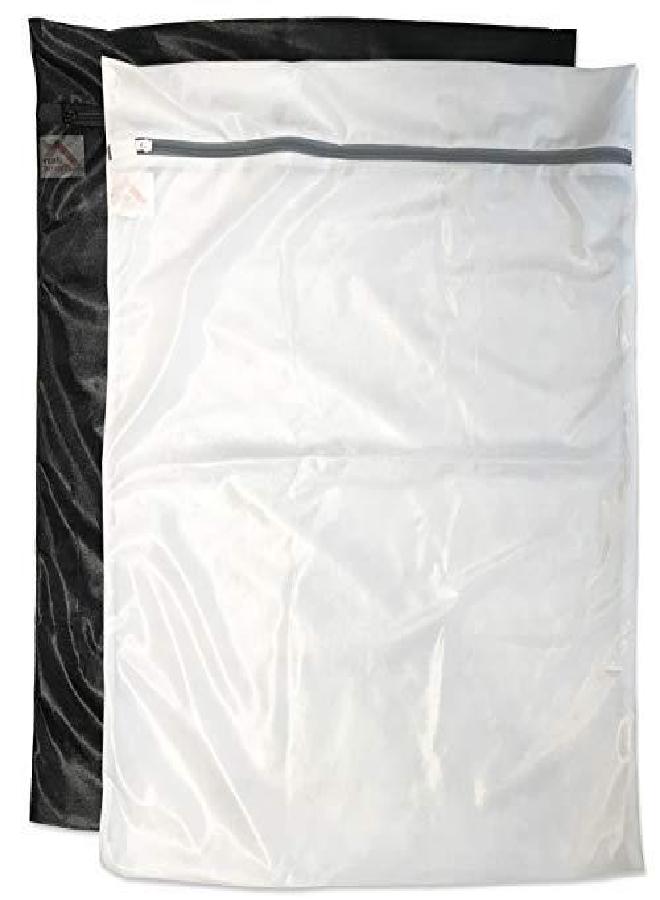InsideSmarts Set of 2 Jumbo Wash Bags for Delicate Clothing (1 White, 1 Black) By InsideSmarts