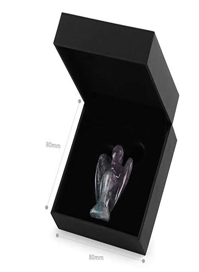 Artistone 2" Rainbow Fluorite Crystal Guardian Angel Figurine, Hand-Carved Gemstone Prayer Guardian Statue for Home Office Desk Decor with Gift Box - Image 5