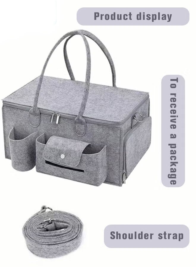 Baby Diaper Caddy Organizer, Portable Diapers Storage Bag with Roll Lid and Removable Dividers for Changing Table or Car, Travel-Friendly - Image 2