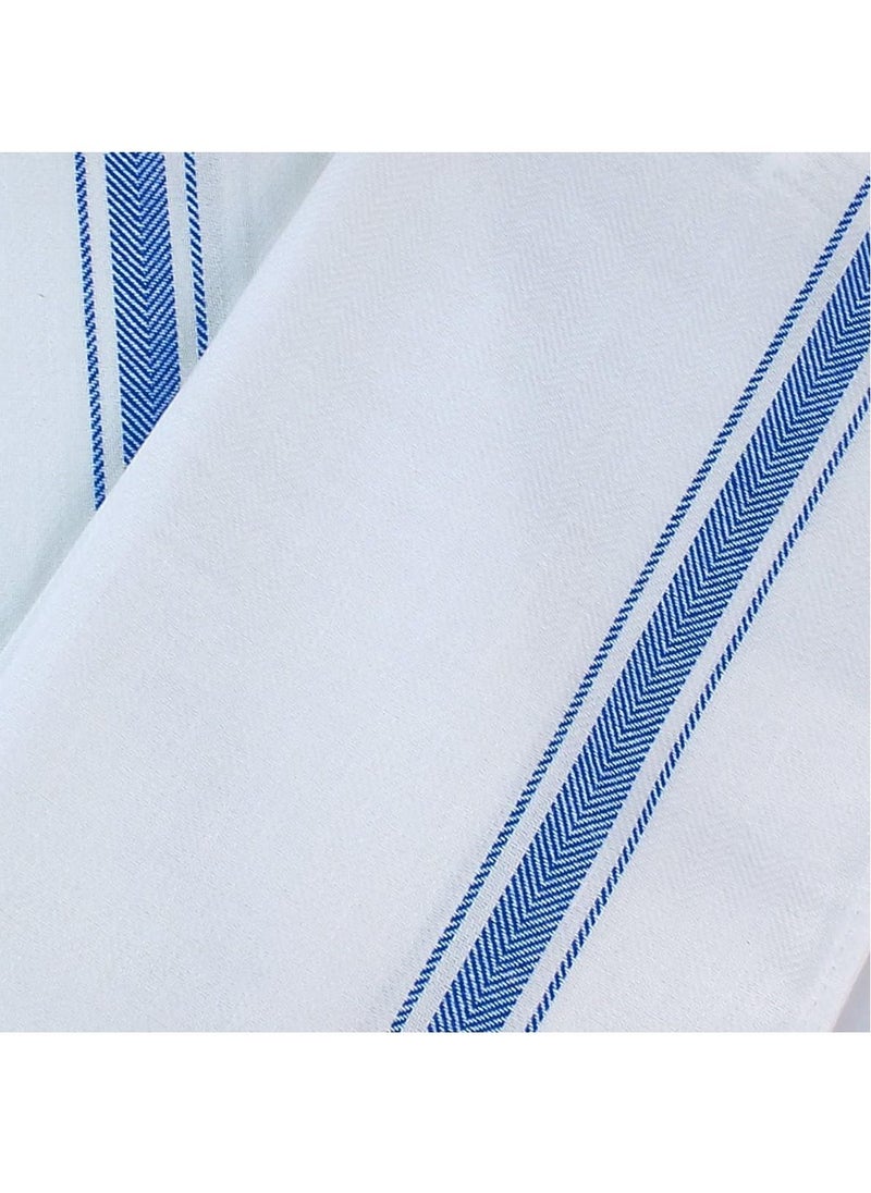 MahMir MahMir® Towels Dish Towel, 16x27 Inches ( 40x70 cm ) 100% Ring Spun Cotton Super Absorbent Linen Kitchen Towels, Soft Reusable Cleaning Bar and Tea Towels Set (6 Pack, Blue)  - Image 3