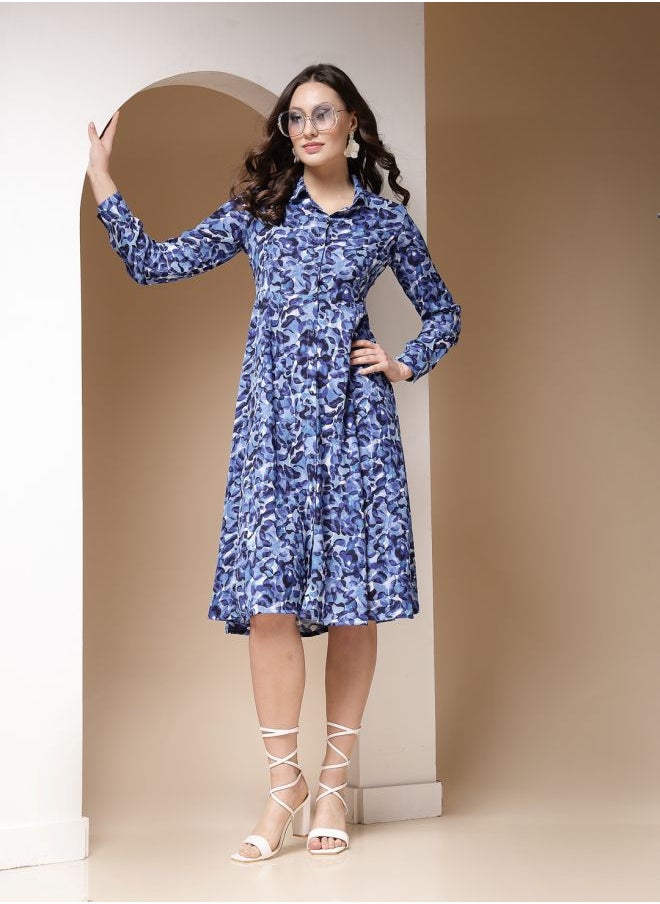Freehand - Women Regular Fit Casual Abstract Print Shirt Dress - Image 1