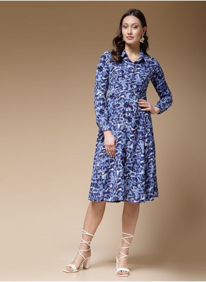 Freehand - Women Regular Fit Casual Abstract Print Shirt Dress - Image 1