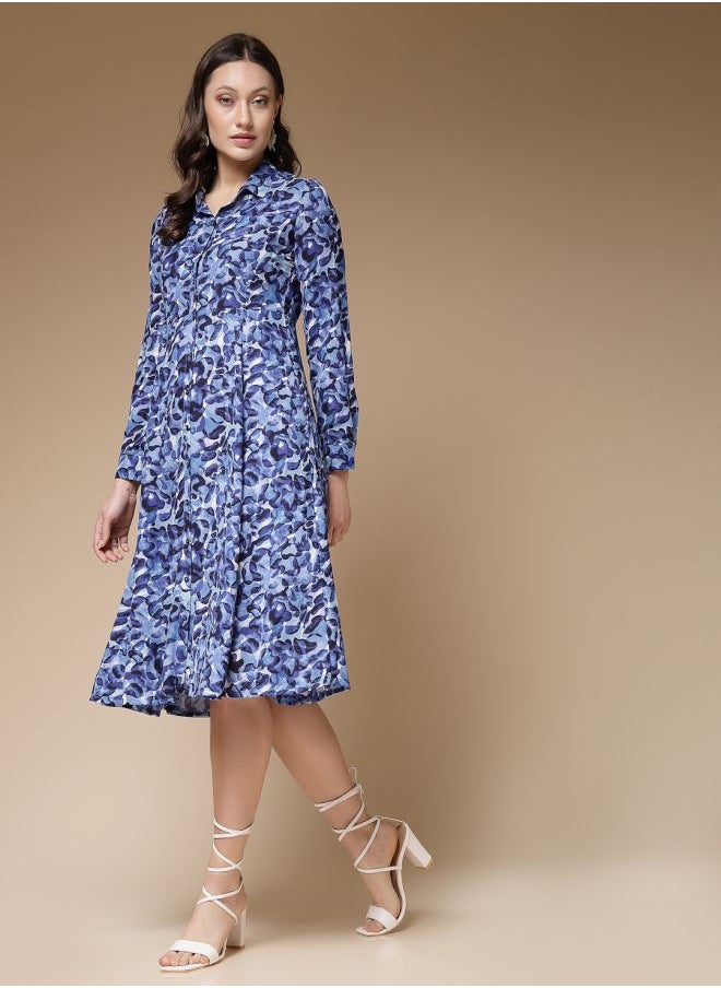 Freehand - Women Regular Fit Casual Abstract Print Shirt Dress - Image 1