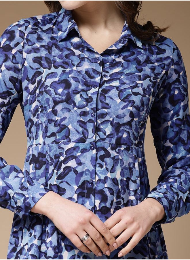 Freehand - Women Regular Fit Casual Abstract Print Shirt Dress - Image 1