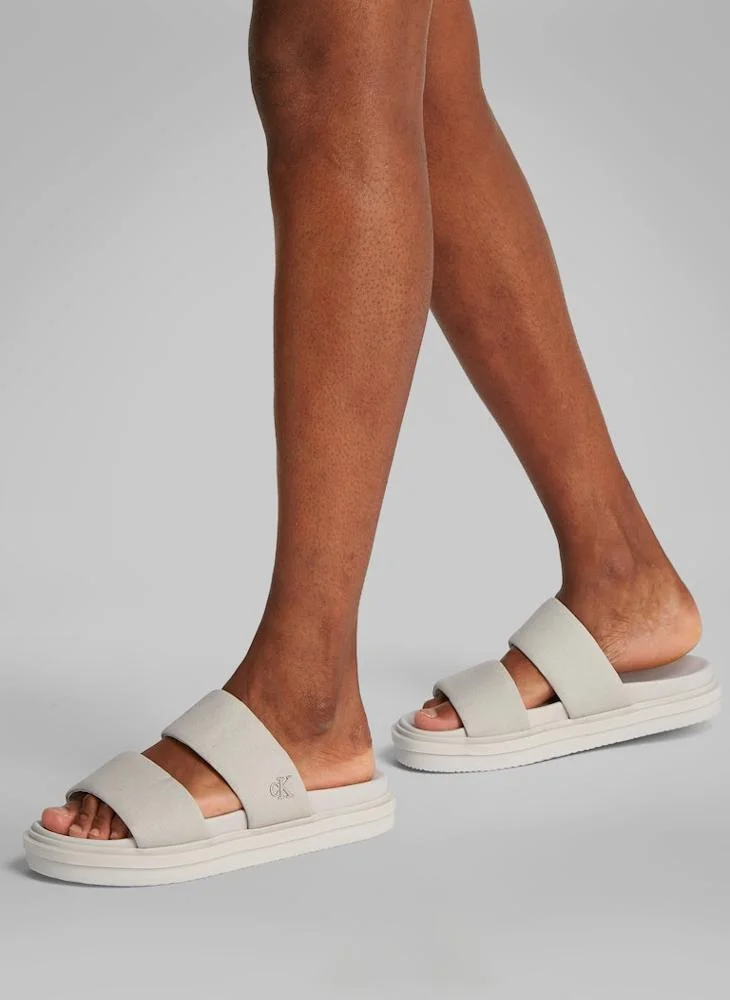 Calvin Klein Jeans Flat Sandals With Double Bar