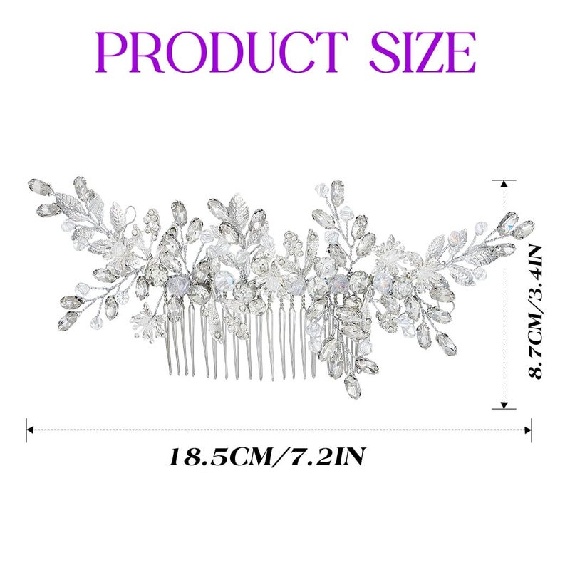 Evild Wedding Hair Clips Silver Rhinestone Bridal Headpiece Prom Hair Accessories for Women - Image 4