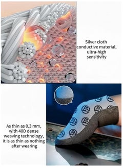 FlyDigi 2-Pack of Silver Cloth Mobile Game Finger Cots Extremely Thinmaterial Zero Contact Breathable Extremely Sensitive With Storage Box  - Image 3