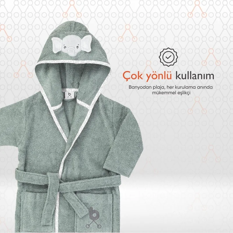 Gezenbebe Hero Hero Hooded Towel Baby Kids Bathrobe Elephant