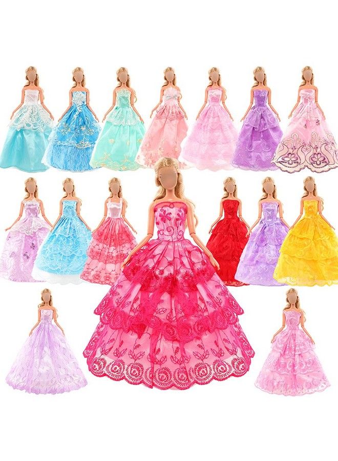 Barwa 5 Pcs Handmade Doll Clothes Wedding Gowns Party Dresses For 11.5 Inch Dolls (A：5 Pcs Dresses(Random Style))  - Image 3