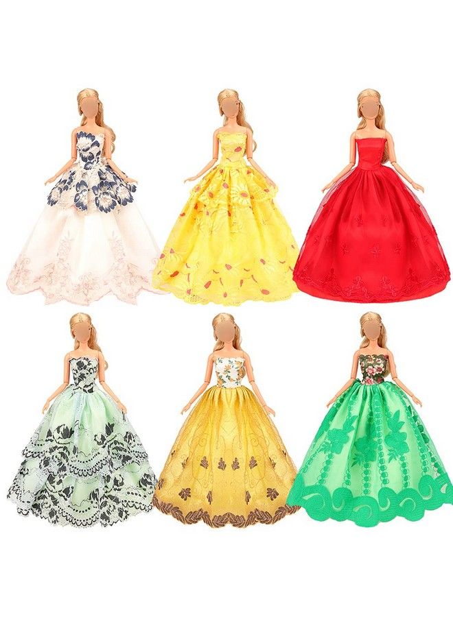Barwa 5 Pcs Handmade Doll Clothes Wedding Gowns Party Dresses For 11.5 Inch Dolls (A：5 Pcs Dresses(Random Style))  - Image 5