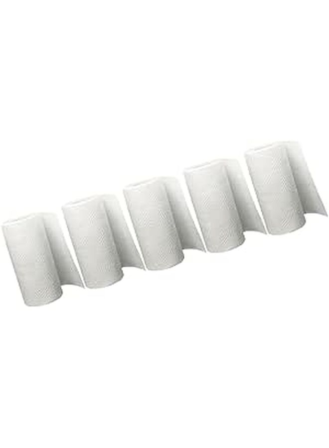 5 Rolls White Kitchen Paper Towels Oil And Water Absorbent Household Tissue For Everyday Kitchen Use - Image 1