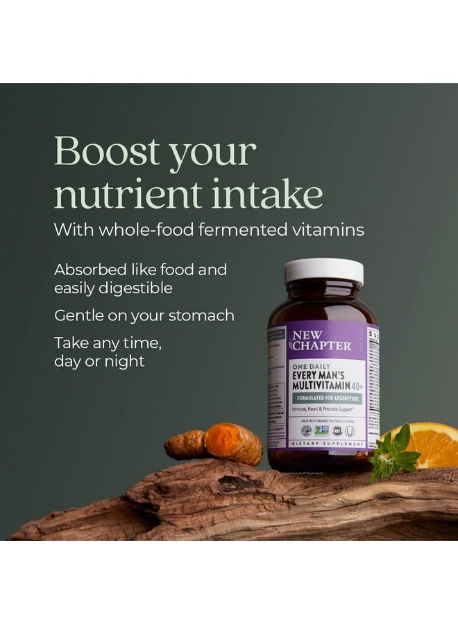 New Chapter Men's Multivitamin 40 Plus for Energy, Heart, Prostate + Immune Support with Fermented Nutrients - Every Man's One Daily 40+, Made with Organic Vegetables & Herbs, Non-GMO - 48 ct - Image 3
