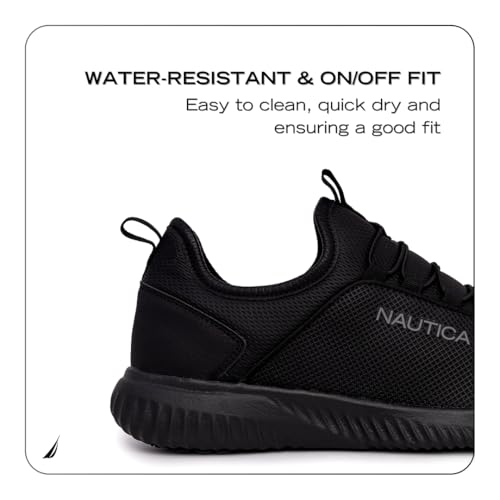 Nautica Slip On Black Non Slip Work Shoes, Safety Water Resistant Chef Kitchen Trabajo Zapatos Restaurant or Food Service Sneakers - Comfortable and Lightweight for Men and Women-Leda-Black 1-11 - Image 5