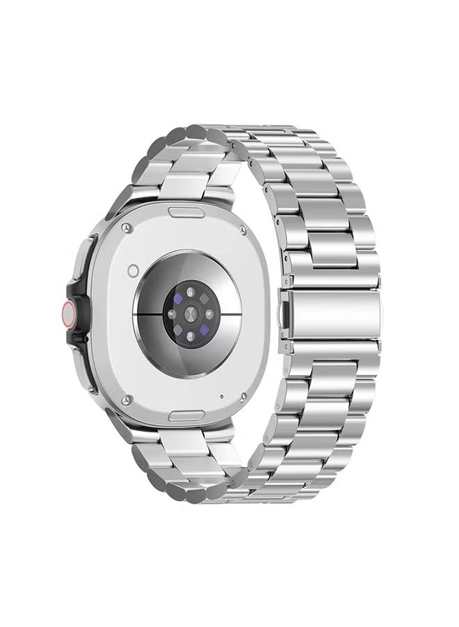 GENNEXT Metal Band For Samsung Galaxy Watch 8 Band 40mm 44mm/Galaxy Watch 8 Classic 46mm, No Gap Stainless Steel Strap for Men Women- silver - Image 2