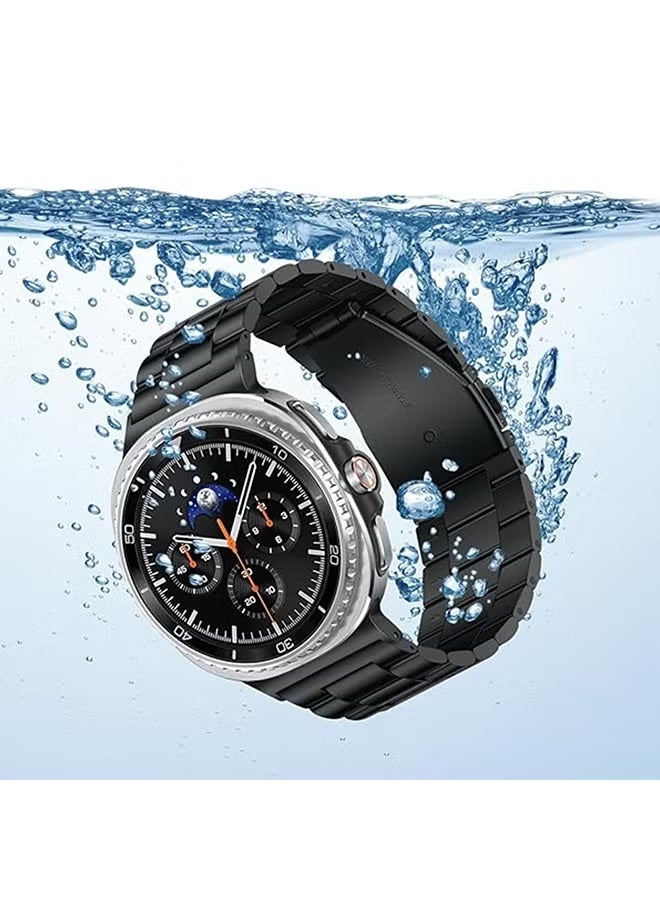 GENNEXT Metal Band For Samsung Galaxy Watch 8 Band 40mm 44mm/Galaxy Watch 8 Classic 46mm, No Gap Stainless Steel Strap for Men Women- silver - Image 3