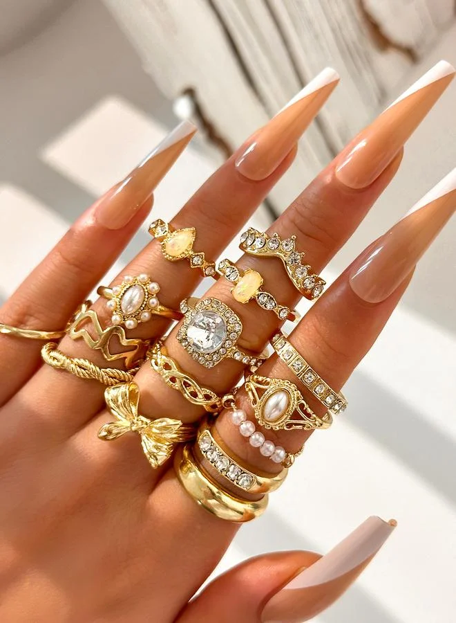 Take Two Take Two Set of 15 - Embellished Rings