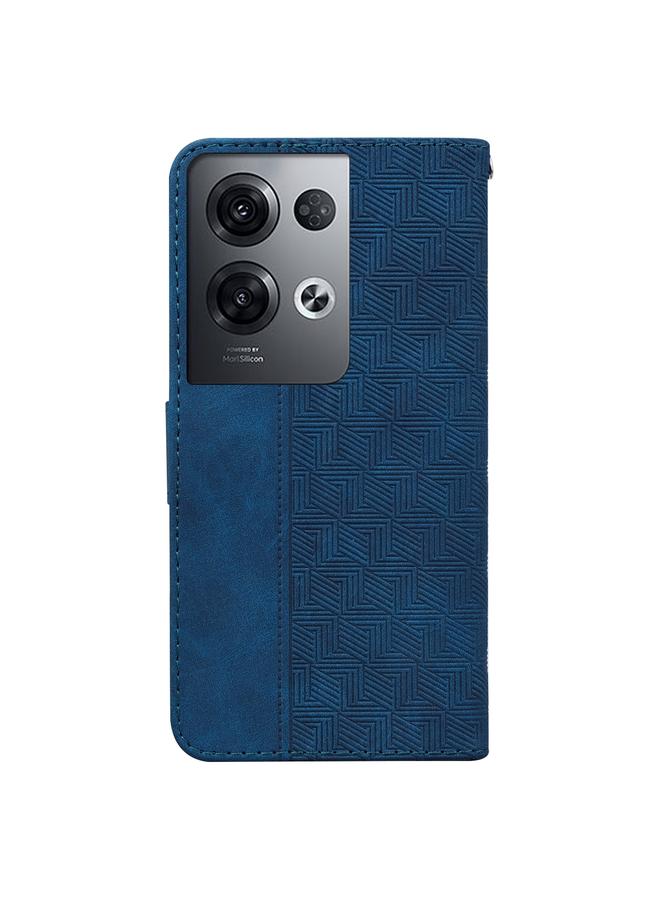 اس-توب جراب هاتف OPPO Reno8 Pro+ من الجلد القابل للطي بتصميم هندسي منقوش - Image 3