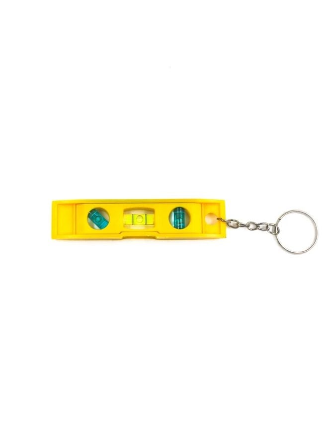 Yellow Mini Level Ruler Keychain Portable ABS Water Bubble Tool Precision Alignment - Image 1