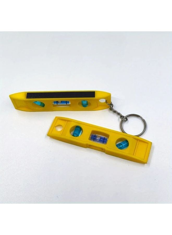 Yellow Mini Level Ruler Keychain Portable ABS Water Bubble Tool Precision Alignment - Image 5