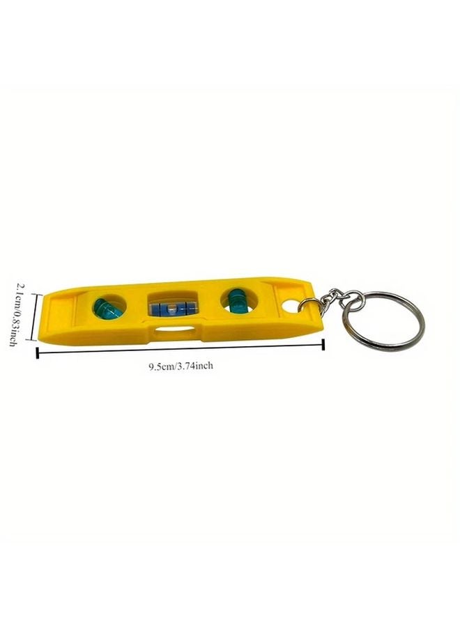 Yellow Mini Level Ruler Keychain Portable ABS Water Bubble Tool Precision Alignment - Image 4