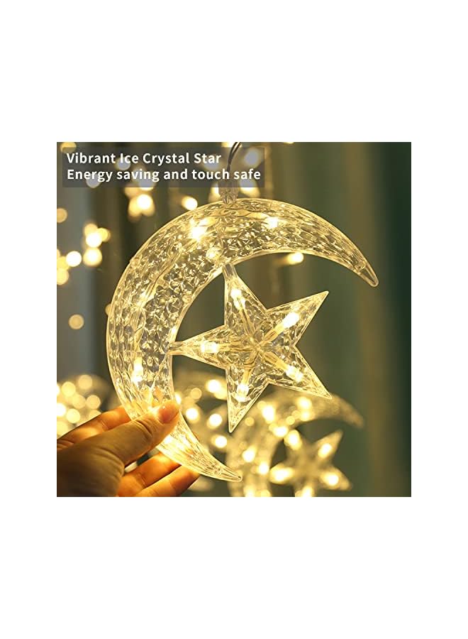 The Bros Ramadan Decorations for Home, 138 LED Ramadan Lights, Moon Star Ramadan Lights Hanging for Home Decoration Warm White  - Image 3