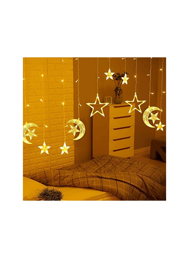 The Bros Ramadan Decorations for Home, 138 LED Ramadan Lights, Moon Star Ramadan Lights Hanging for Home Decoration Warm White  - Image 5