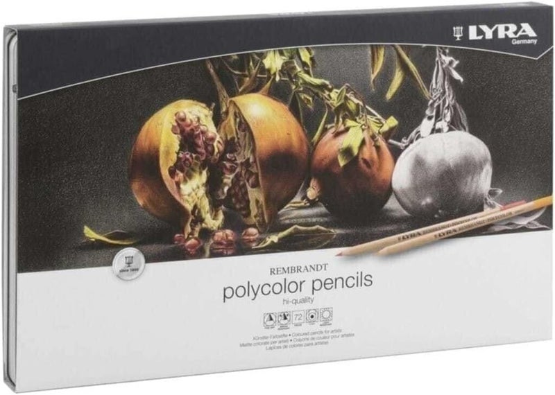 Lyra Rembrandt Polycolor 72 Colored Pencils in Metal Case - Image 1