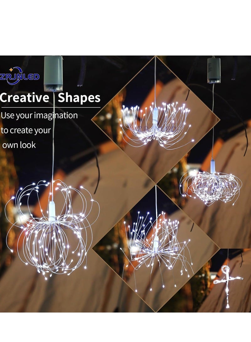 Lights,120 LED Copper Wire Starburst String Light Battery Operated, 8 Modes sparkling Lights with Remote, Wedding Decorative Hanging for Party Patio (White) - Image 3