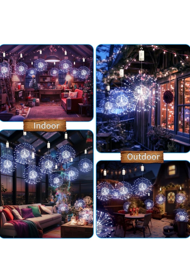Lights,120 LED Copper Wire Starburst String Light Battery Operated, 8 Modes sparkling Lights with Remote, Wedding Decorative Hanging for Party Patio (White) - Image 5