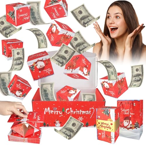 OTXKXBLP Surprise Gift Box Explosion for Money Unique Folding Bouncing Money Box for Cash Gift PopUp Explosion Gift Box Merry Christmas Surprise Gift Boxes Exploding Surprise Gift BoxRed - Image 1
