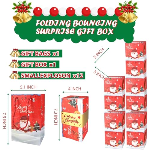 OTXKXBLP Surprise Gift Box Explosion for Money Unique Folding Bouncing Money Box for Cash Gift PopUp Explosion Gift Box Merry Christmas Surprise Gift Boxes Exploding Surprise Gift BoxRed - Image 3