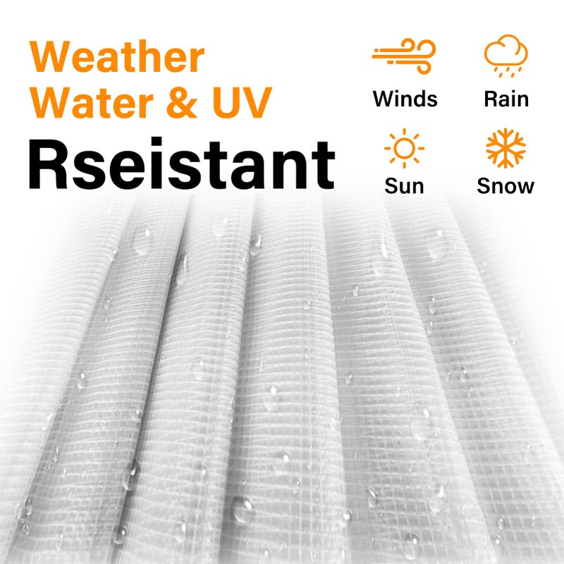 Ansgery 16 Mil Greenhouse Cover,Clear Plastic Tarps Heavy Duty Waterproof 16x20FT,UV Resistant Poly Clear Tarps with Grommets, Greenhouse Heavy Duty Tarp for Gardening,Farming,Nursery,Garden - Image 5