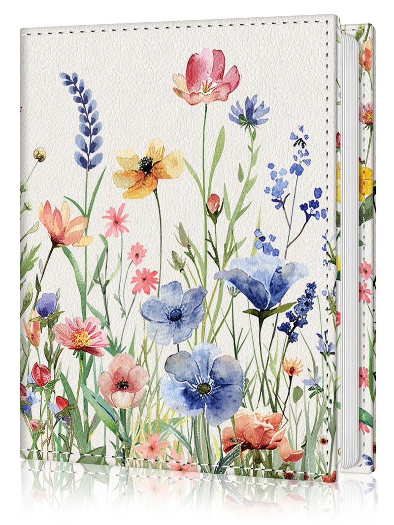 Lebrocoli Photo Album 4x6, 56 Pockets Small Picture Book Botanical Wild Flowers, Personalized Large Capacity Mini PU Leather Picture Album Gift for Family Graduation Wedding Travel - Image 1