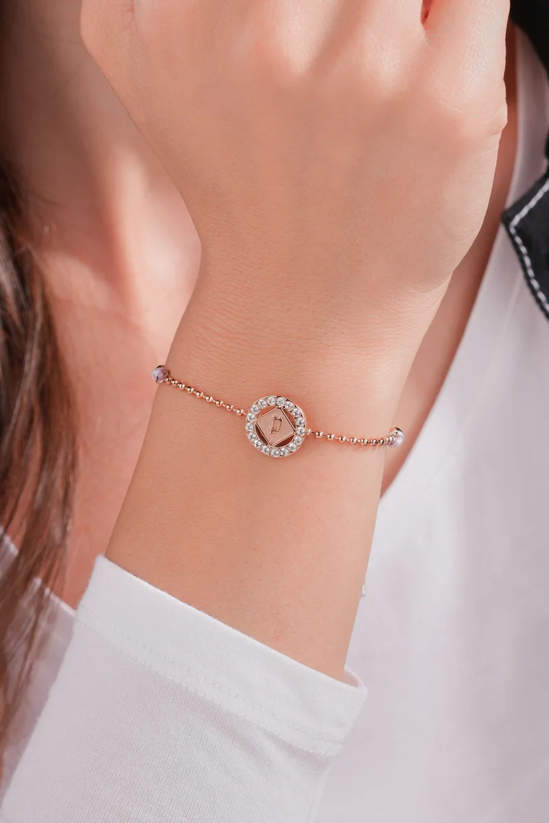 بوليس Luck Gold Plated Rose Gold Ladies Bracelet With Crystals 170+35MMPEJLB0003603