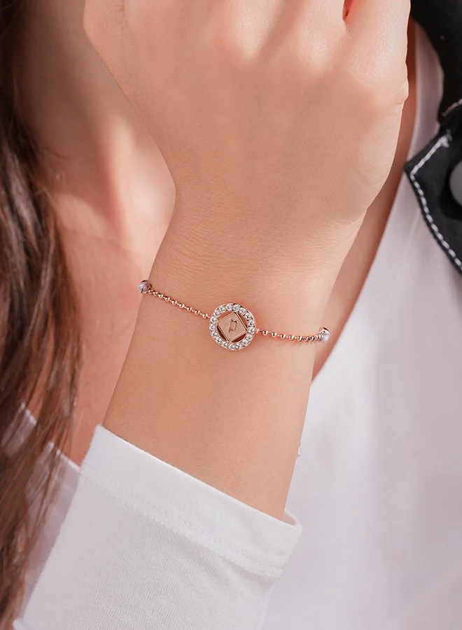 بوليس Luck Gold Plated Rose Gold Ladies Bracelet With Crystals 170+35MMPEJLB0003603