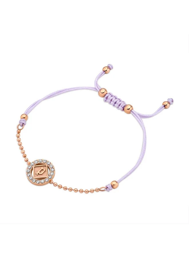 POLICE Luck Gold Plated Rose Gold Ladies Bracelet With Crystals 170+35MMPEJLB0003603