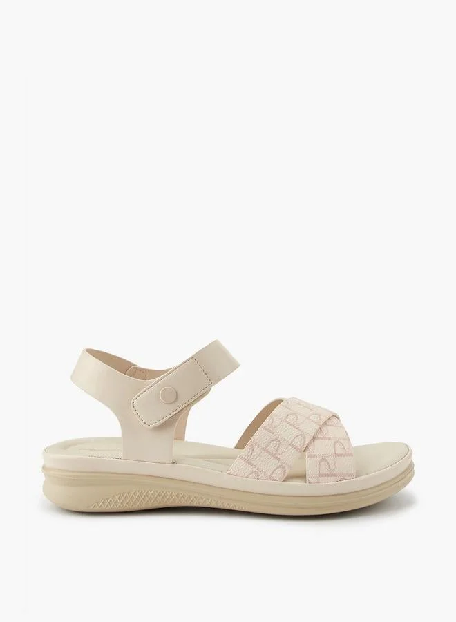 Paprika Women's Printed Hook and Loop Sandals