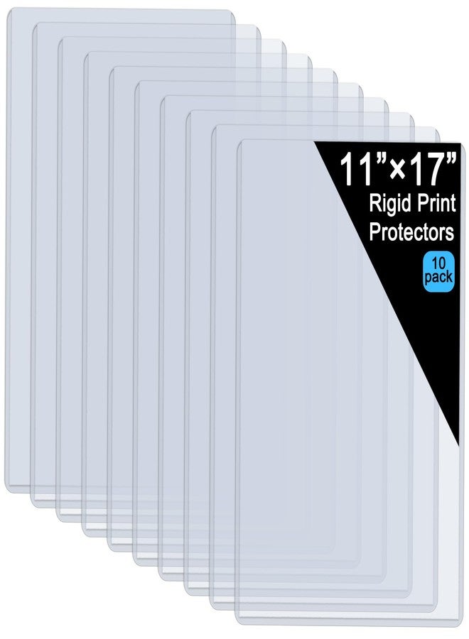 FMOACEN 11" x 17" Hard Plastic Sheet Protectors, Menu Rigid Print Protectors, Clear Certificate Waterproof Protectors, Paper Sleeves Photo Plastic Sleeves Document Holder, Birth Certificate Protector(10 Pack) - Image 1