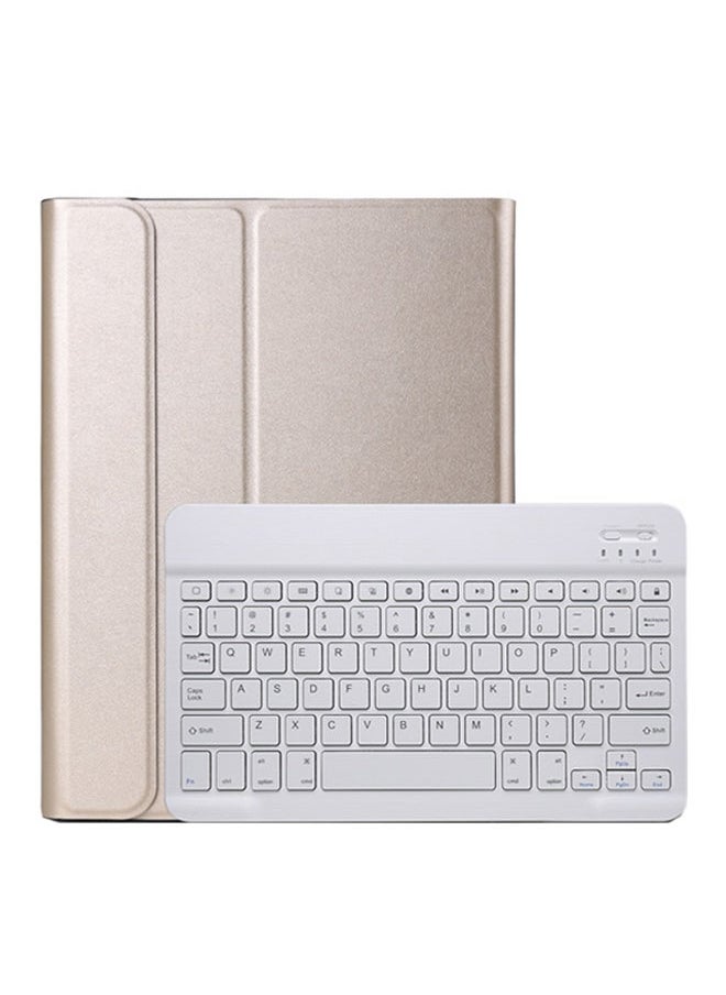 NIBEMINENT Protective Case Cover For Apple iPad Pro 10.5 Inch With Bluetooth Keyboard Gold  - Image 1