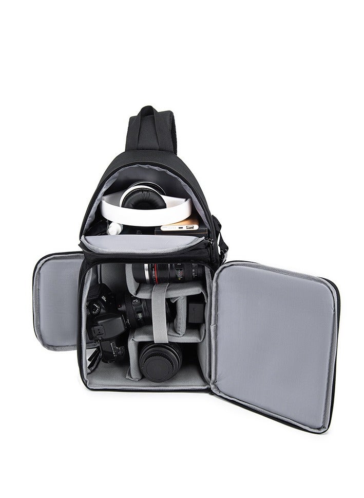 Multifunctional Photography Backpack Large Single Chamber Camera Professional Backpack Waterproof Reflective Camera Backpack Tripod Accessories - Black  - Image 3